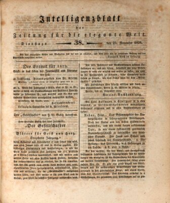 Zeitung für die elegante Welt Dienstag 25. November 1828