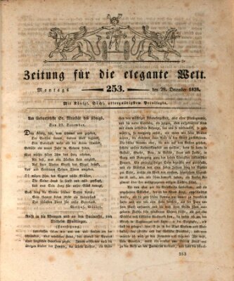 Zeitung für die elegante Welt Montag 29. Dezember 1828