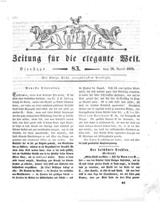 Zeitung für die elegante Welt Dienstag 28. April 1829