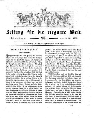 Zeitung für die elegante Welt Dienstag 19. Mai 1829