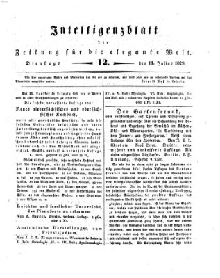 Zeitung für die elegante Welt Dienstag 14. Juli 1829