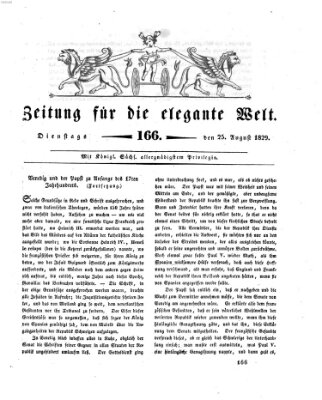 Zeitung für die elegante Welt Dienstag 25. August 1829