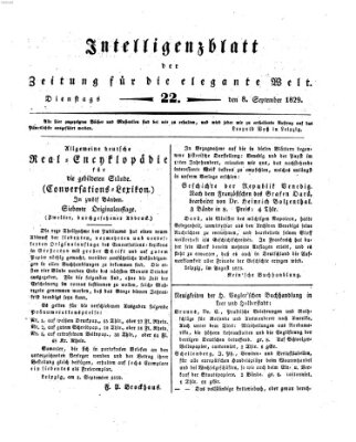 Zeitung für die elegante Welt Dienstag 8. September 1829