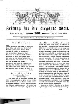 Zeitung für die elegante Welt Dienstag 20. Oktober 1829