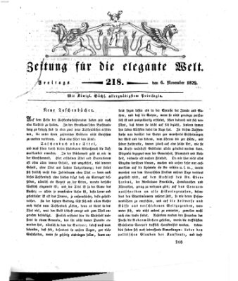 Zeitung für die elegante Welt Freitag 6. November 1829
