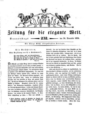 Zeitung für die elegante Welt Donnerstag 26. November 1829