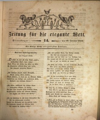 Zeitung für die elegante Welt Dienstag 19. Januar 1830
