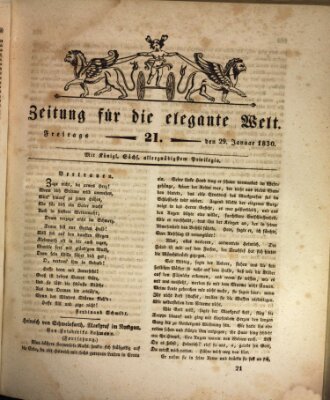 Zeitung für die elegante Welt Freitag 29. Januar 1830