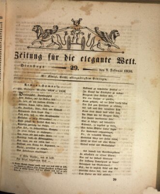 Zeitung für die elegante Welt Dienstag 9. Februar 1830