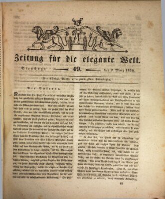 Zeitung für die elegante Welt Dienstag 9. März 1830