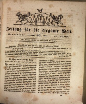 Zeitung für die elegante Welt Samstag 1. Mai 1830