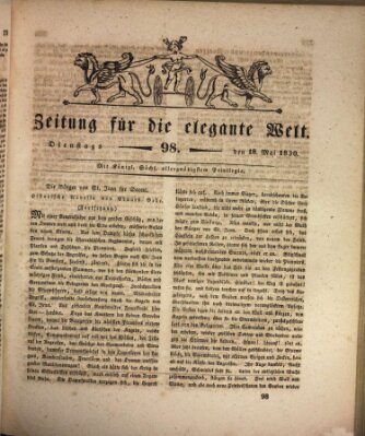 Zeitung für die elegante Welt Dienstag 18. Mai 1830