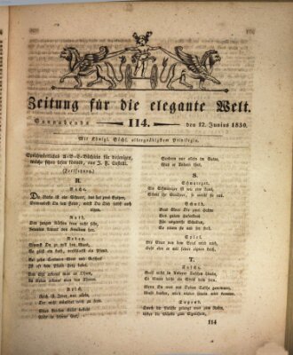 Zeitung für die elegante Welt Samstag 12. Juni 1830