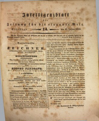 Zeitung für die elegante Welt Dienstag 27. Juli 1830