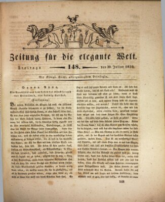 Zeitung für die elegante Welt Freitag 30. Juli 1830
