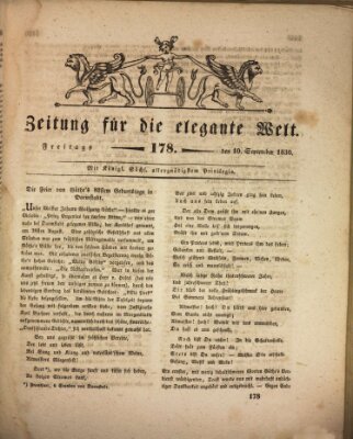 Zeitung für die elegante Welt Freitag 10. September 1830
