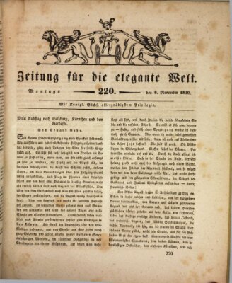Zeitung für die elegante Welt Montag 8. November 1830