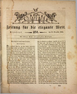 Zeitung für die elegante Welt Dienstag 21. Dezember 1830