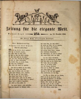Zeitung für die elegante Welt Donnerstag 23. Dezember 1830