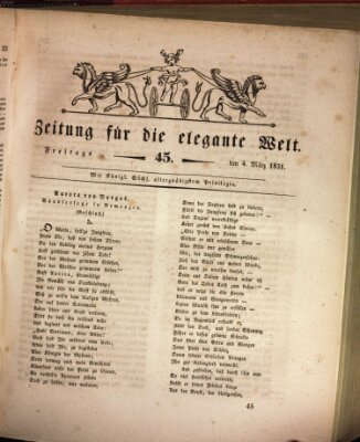 Zeitung für die elegante Welt Freitag 4. März 1831