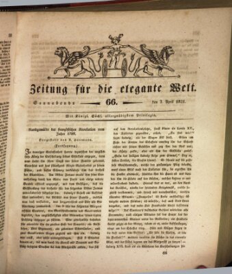 Zeitung für die elegante Welt Samstag 2. April 1831