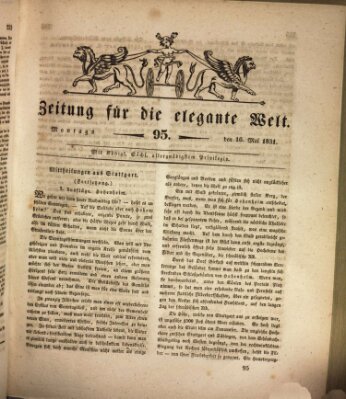 Zeitung für die elegante Welt Montag 16. Mai 1831