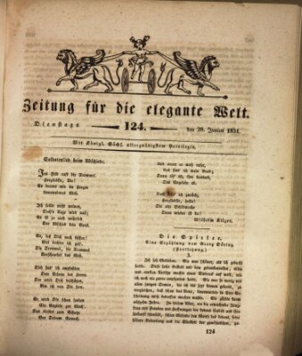 Zeitung für die elegante Welt Dienstag 28. Juni 1831