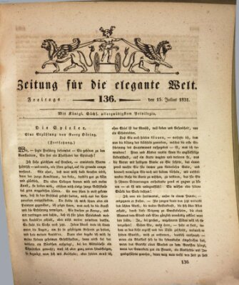 Zeitung für die elegante Welt Freitag 15. Juli 1831