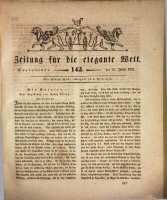 Zeitung für die elegante Welt Samstag 23. Juli 1831