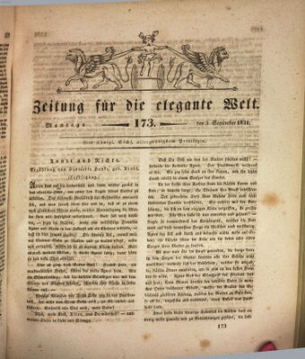 Zeitung für die elegante Welt Montag 5. September 1831