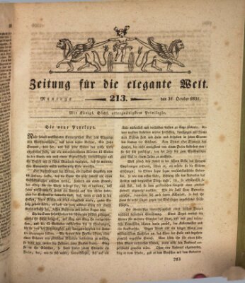 Zeitung für die elegante Welt Montag 31. Oktober 1831