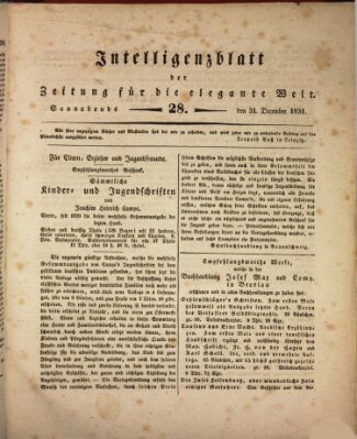 Zeitung für die elegante Welt Samstag 31. Dezember 1831