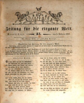 Zeitung für die elegante Welt Donnerstag 2. Februar 1832
