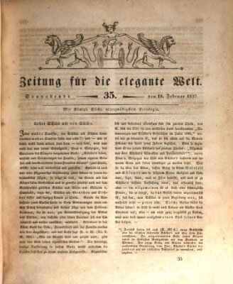 Zeitung für die elegante Welt Samstag 18. Februar 1832