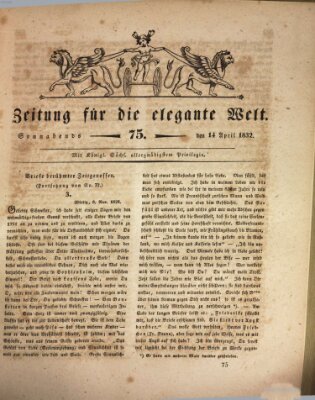 Zeitung für die elegante Welt Samstag 14. April 1832