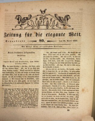 Zeitung für die elegante Welt Samstag 21. April 1832