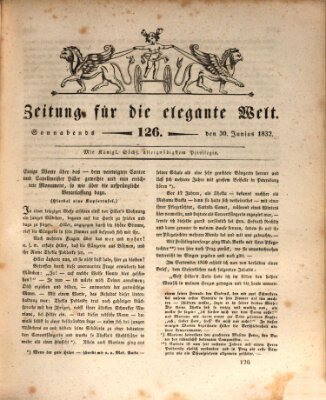 Zeitung für die elegante Welt Samstag 30. Juni 1832