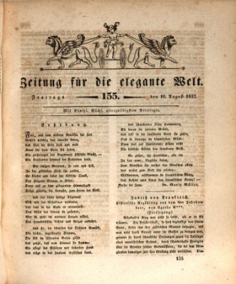 Zeitung für die elegante Welt Freitag 10. August 1832