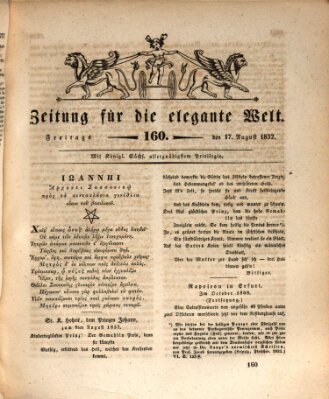 Zeitung für die elegante Welt Freitag 17. August 1832
