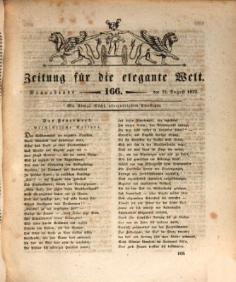 Zeitung für die elegante Welt Samstag 25. August 1832