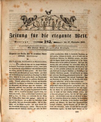 Zeitung für die elegante Welt Montag 17. September 1832