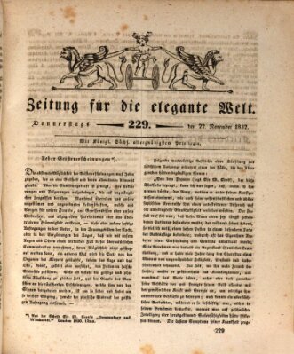 Zeitung für die elegante Welt Donnerstag 22. November 1832