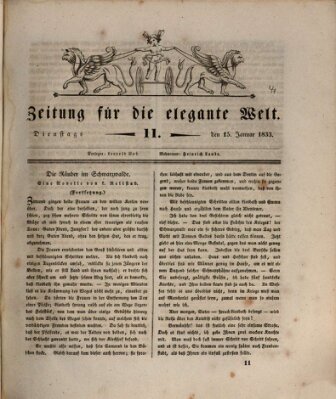 Zeitung für die elegante Welt Dienstag 15. Januar 1833