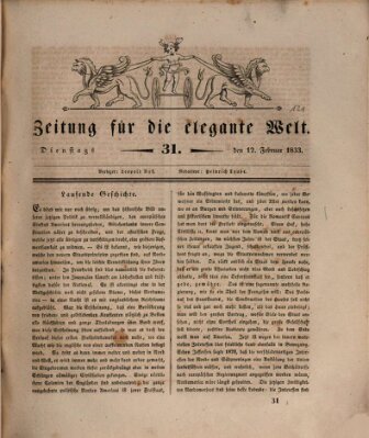 Zeitung für die elegante Welt Dienstag 12. Februar 1833