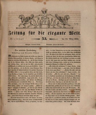 Zeitung für die elegante Welt Freitag 15. März 1833