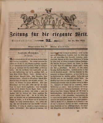 Zeitung für die elegante Welt Samstag 11. Mai 1833