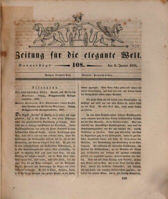 Zeitung für die elegante Welt Donnerstag 6. Juni 1833
