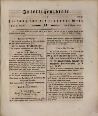 Zeitung für die elegante Welt Samstag 3. August 1833