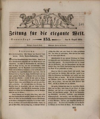 Zeitung für die elegante Welt Donnerstag 8. August 1833