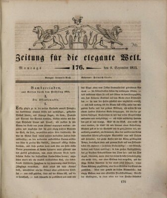 Zeitung für die elegante Welt Montag 9. September 1833